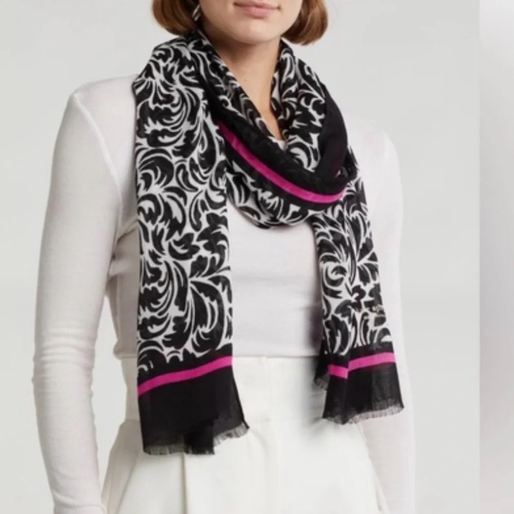 Kate Spade New York Women's Flourish Swirl Oblong Scarf‎ NWT